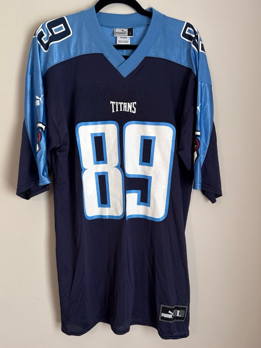 Puma Titans #89 Navy and Light Blue Football Jersey